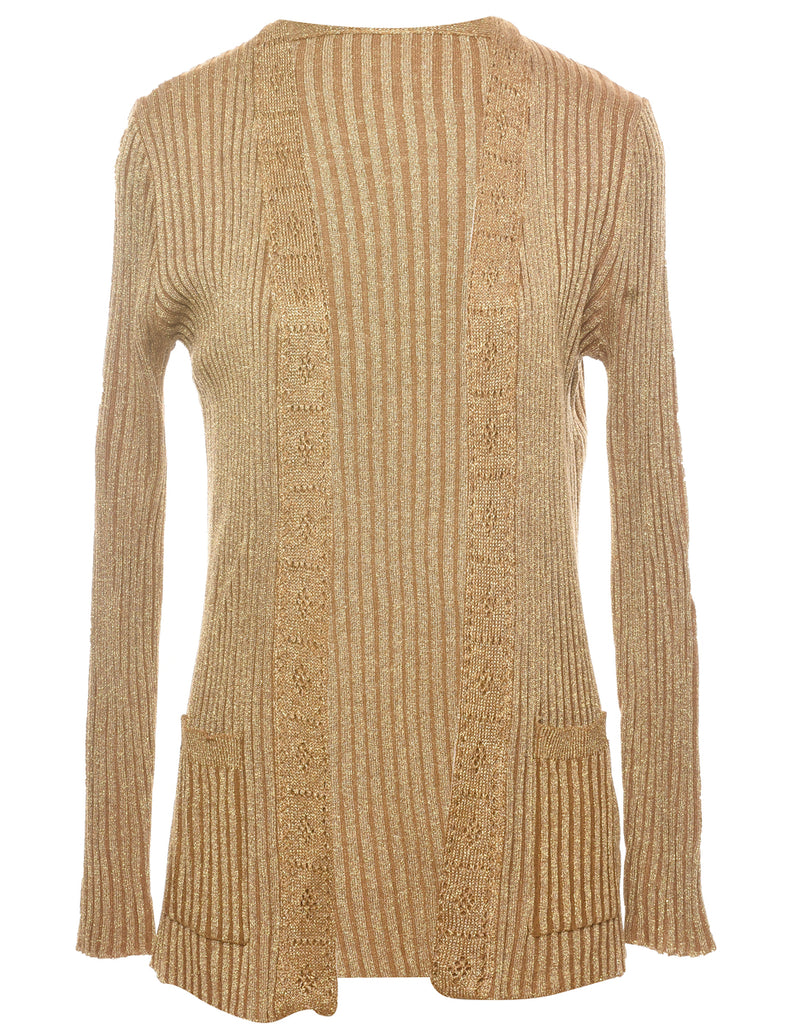 Lurex Thread Pattern Cardigan - XS