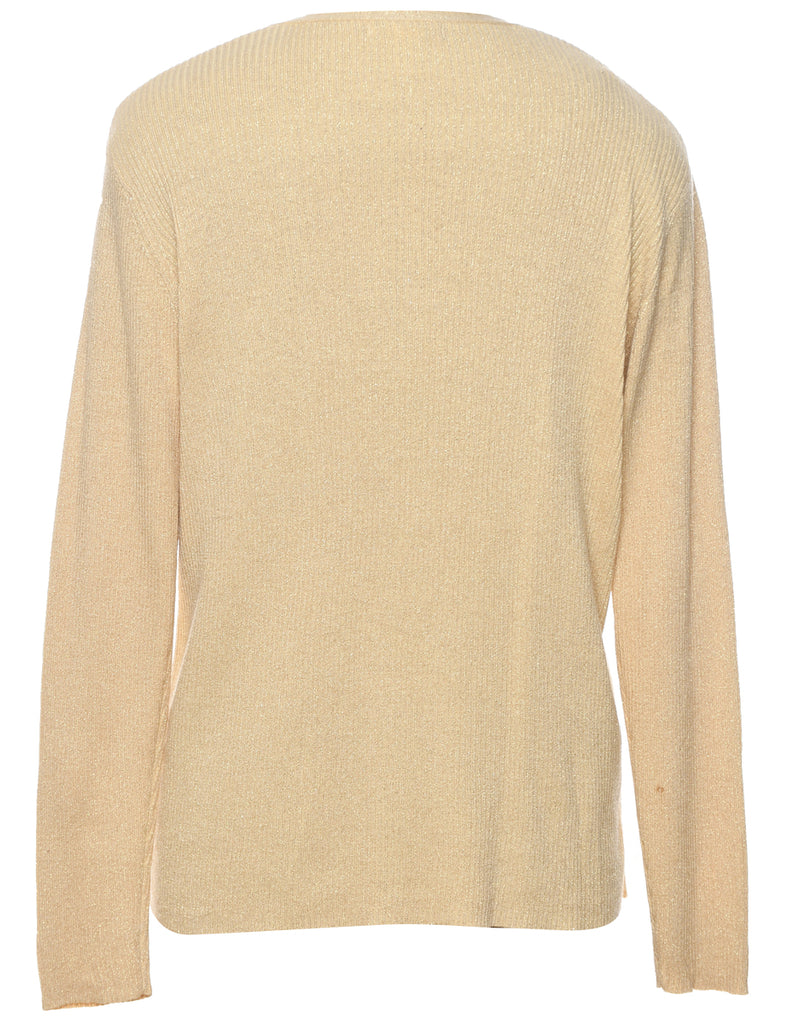 Lurex Thread Pattern Cardigan - L