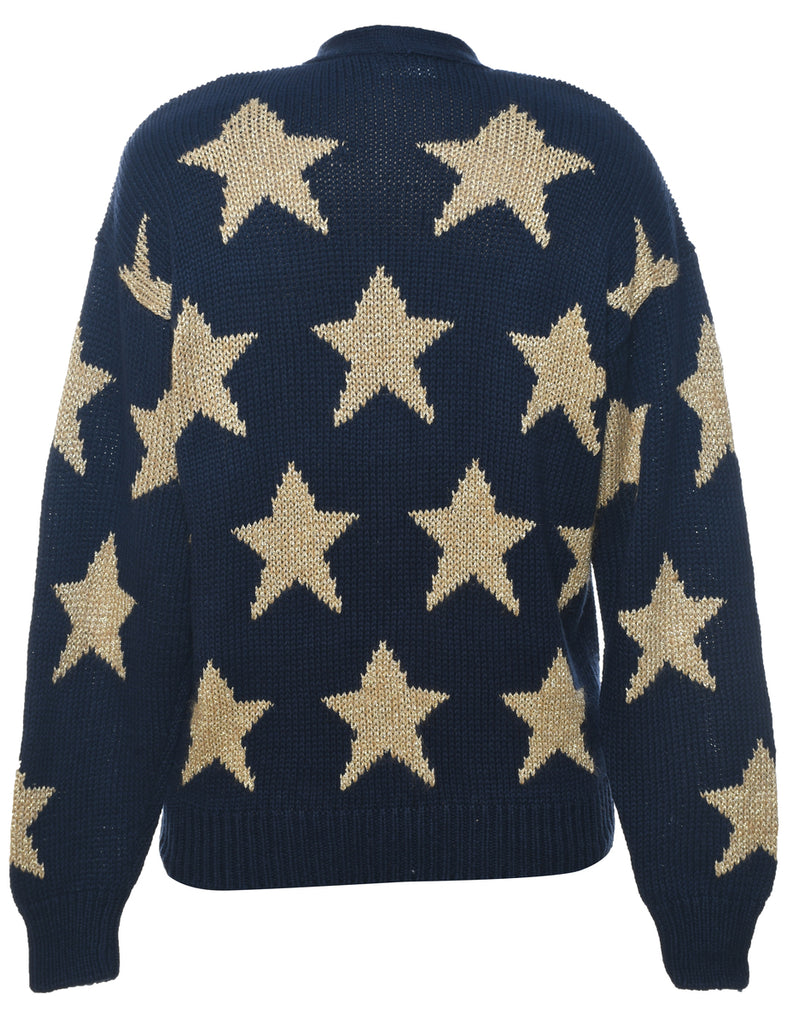 Lurex Thread Pattern Cardigan - S