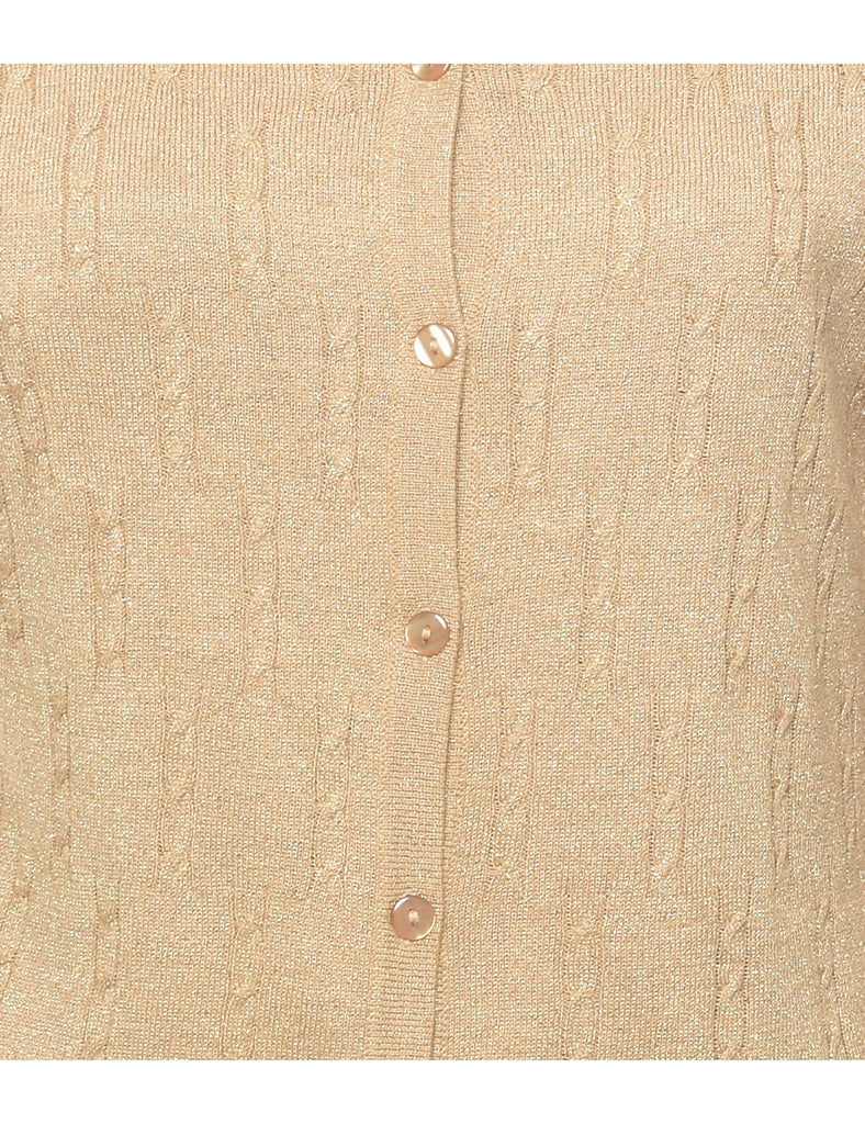 Lurex Thread Pattern Cardigan - S