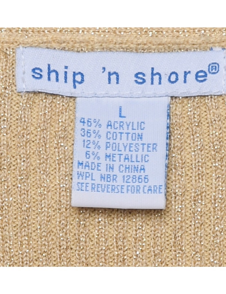 Lurex Thread Pattern Cardigan - L