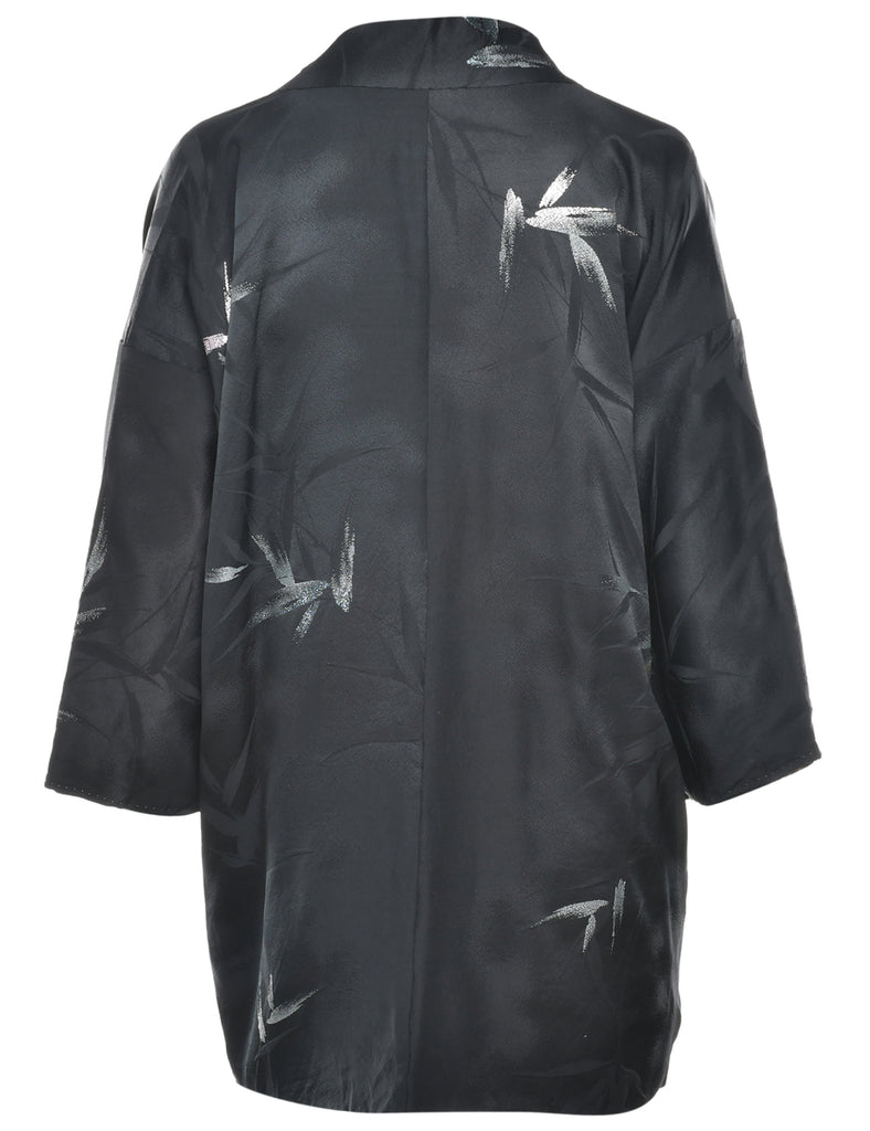 Lurex Thread Pattern Cropped Kimono - L