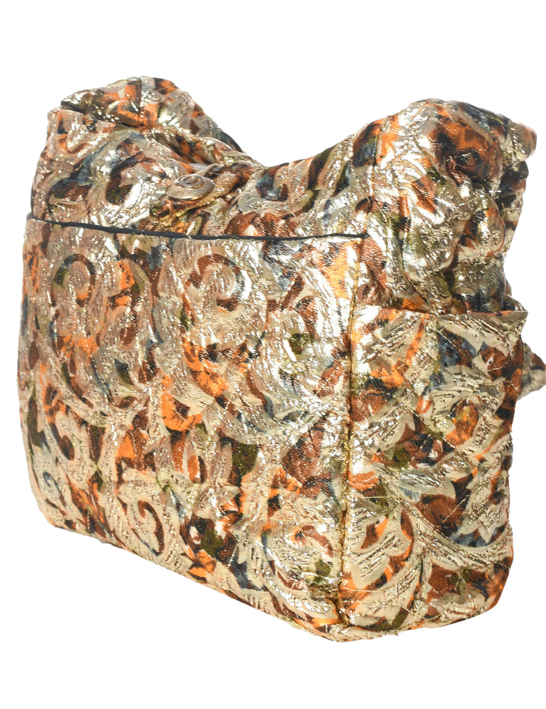 Lurex Thread Pattern Cross Body Bag - M