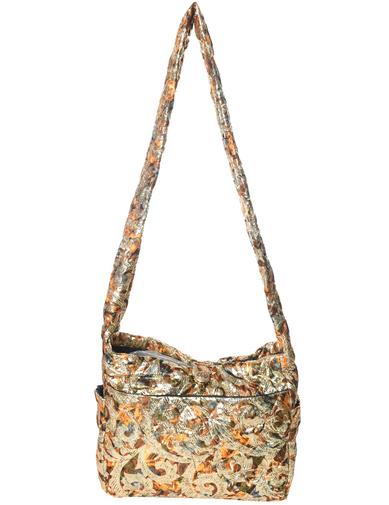Lurex Thread Pattern Cross Body Bag - M