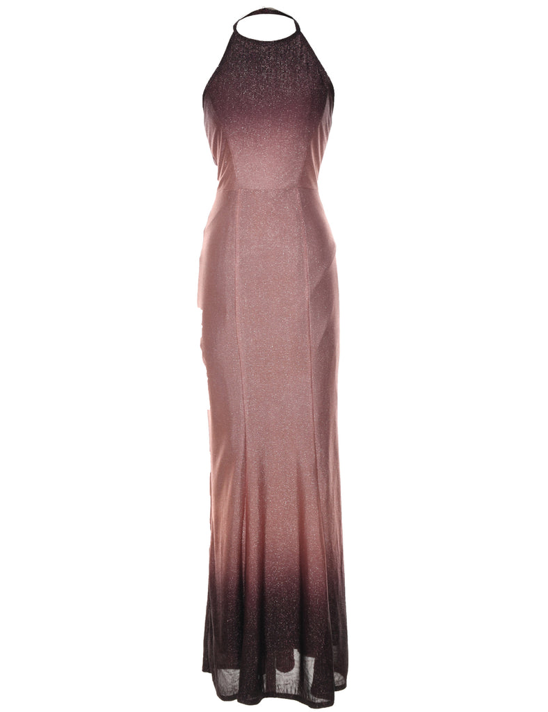 Lurex Thread Pattern Evening Dress - XS