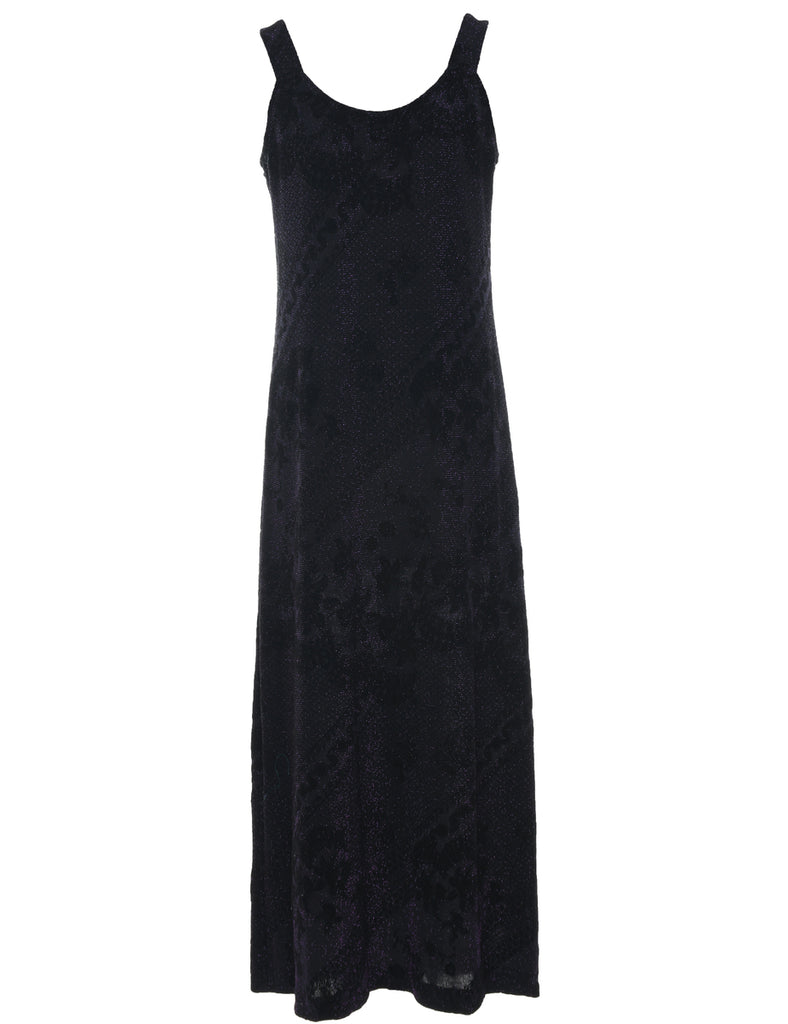 Lurex Thread Pattern Evening Dress - L