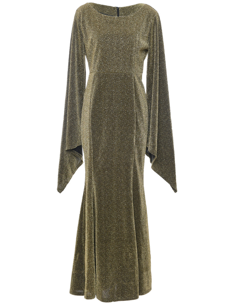 Lurex Thread Pattern Evening Dress - M