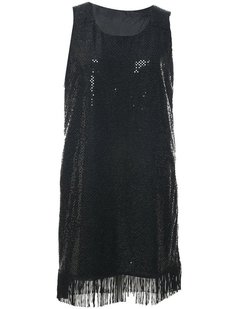 Lurex Thread Pattern Evening Dress - L