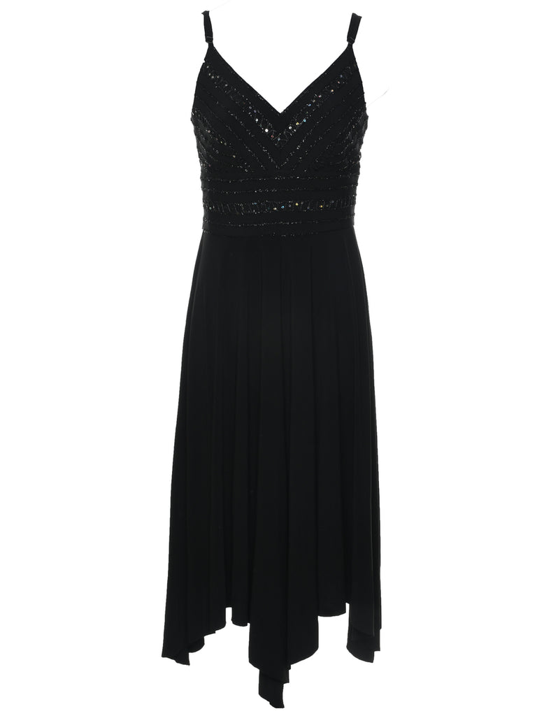Lurex Thread Pattern Evening Dress - S