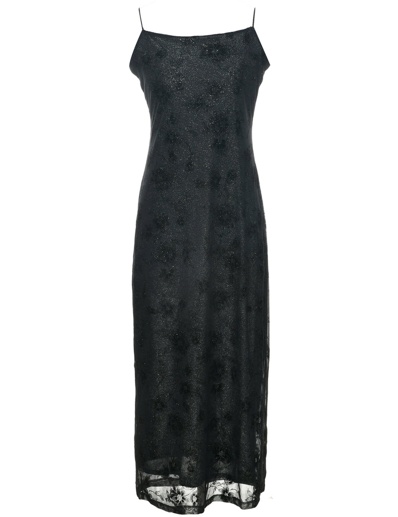 Lurex Thread Pattern Evening Dress - S