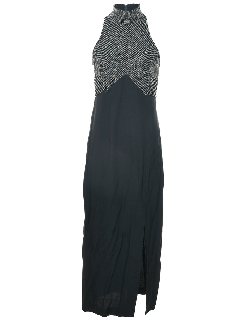 Lurex Thread Pattern Evening Dress - S