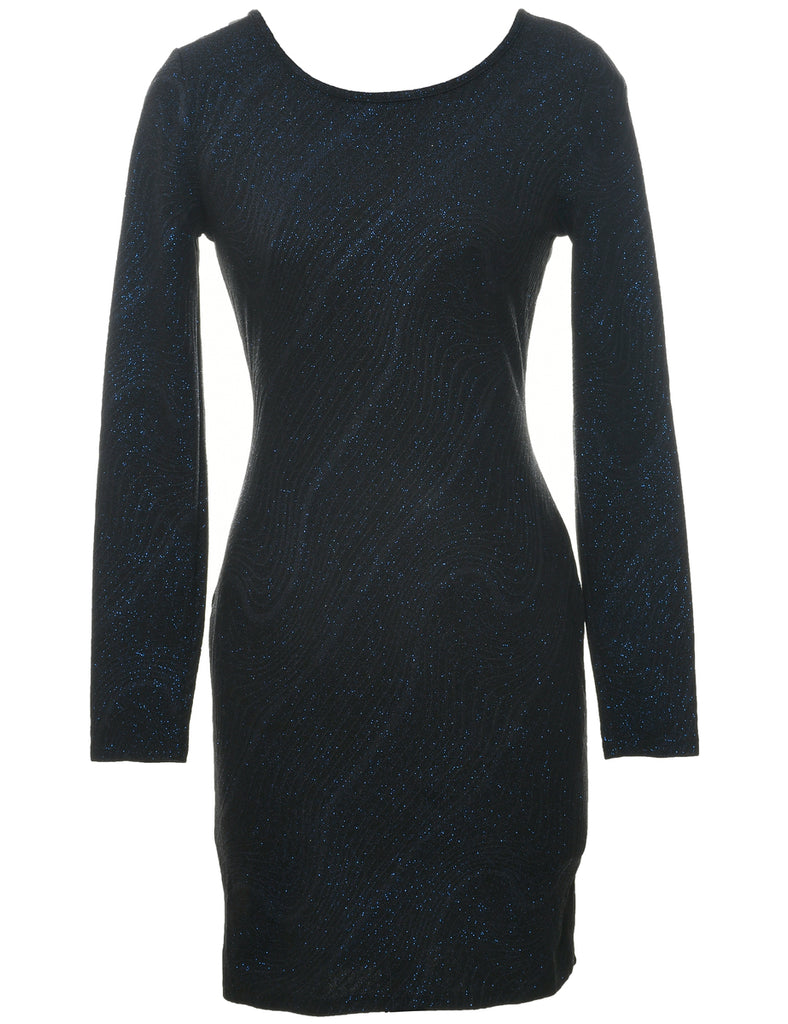 Lurex Thread Pattern Evening Dress - XS