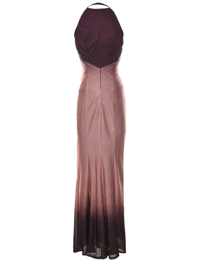 Lurex Thread Pattern Evening Dress - XS