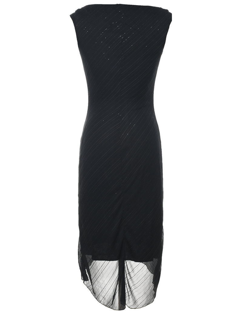 Lurex Thread Pattern Evening Dress - XS