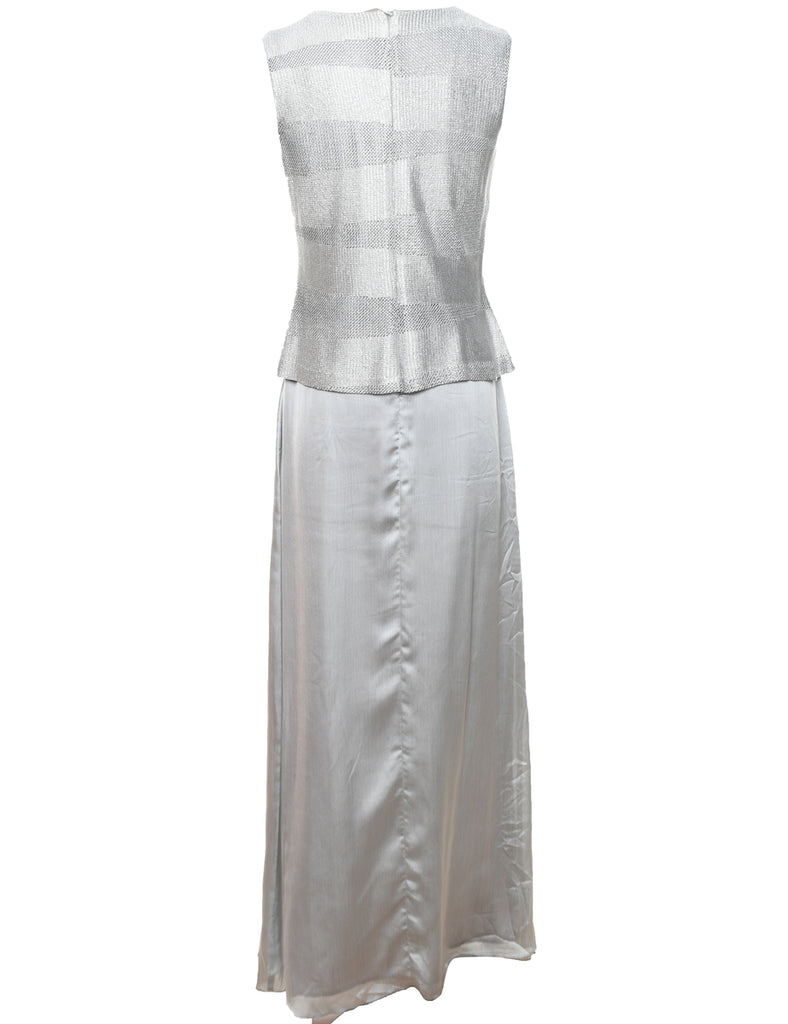 Lurex Thread Pattern Evening Dress - M