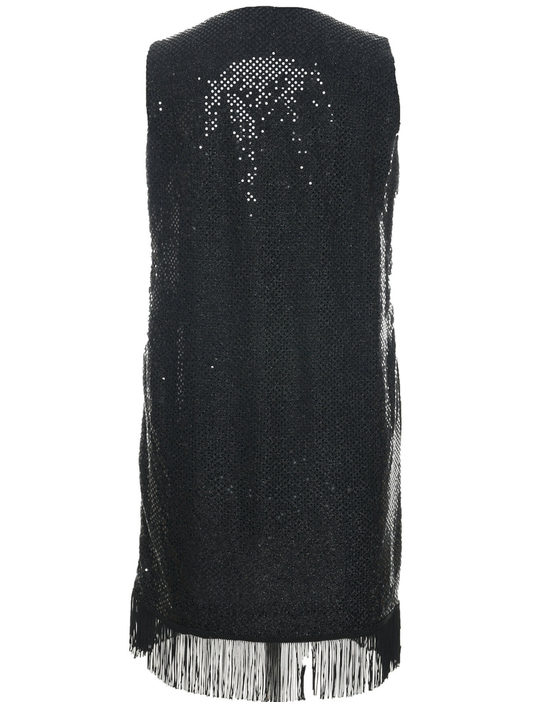 Lurex Thread Pattern Evening Dress - L