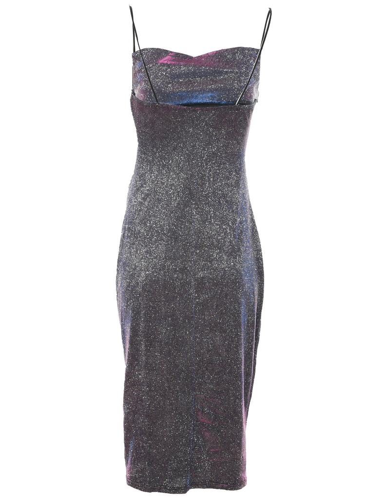 Lurex Thread Pattern Evening Dress - XS