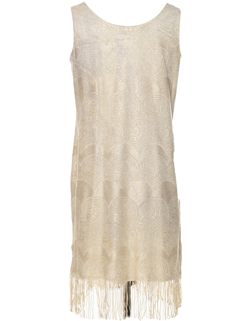 Lurex Thread Pattern Evening Dress - M