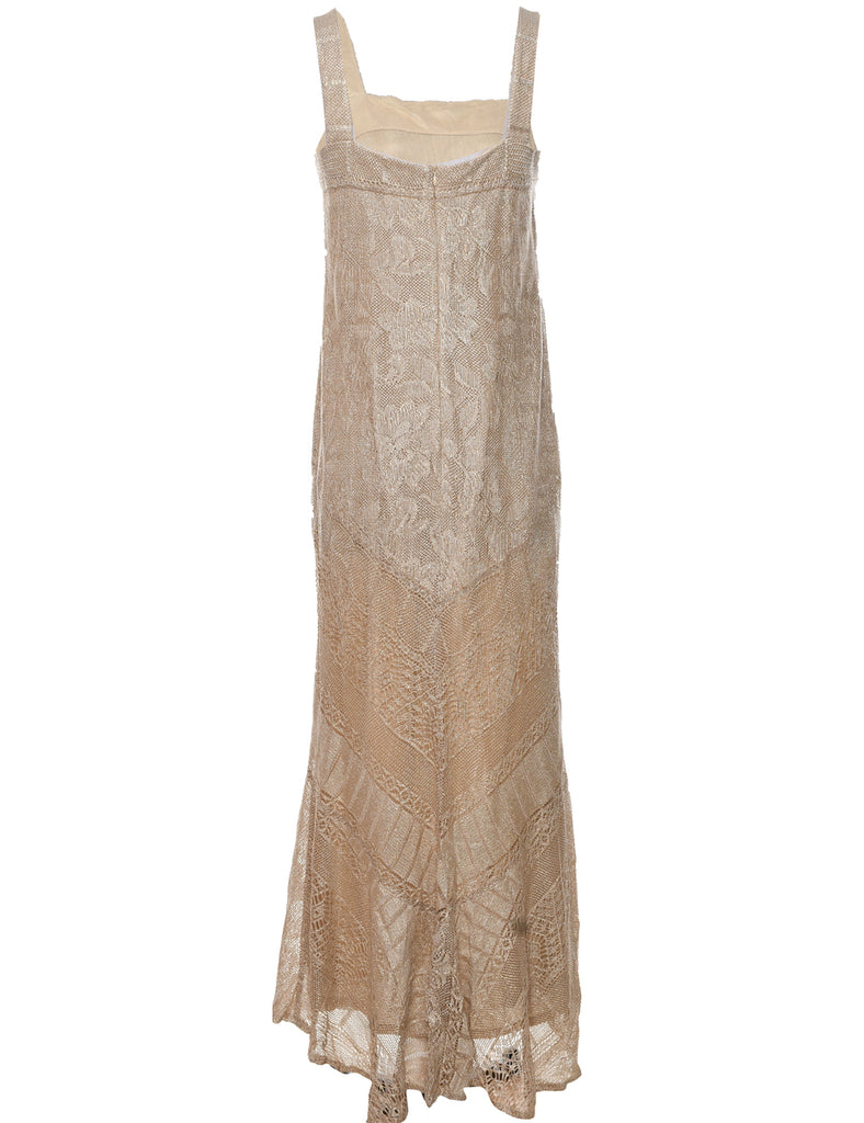 Lurex Thread Pattern Evening Dress - M