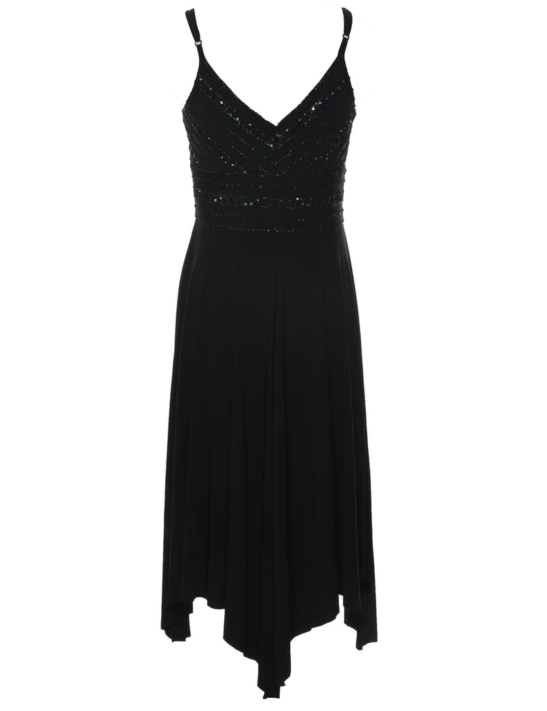Lurex Thread Pattern Evening Dress - S