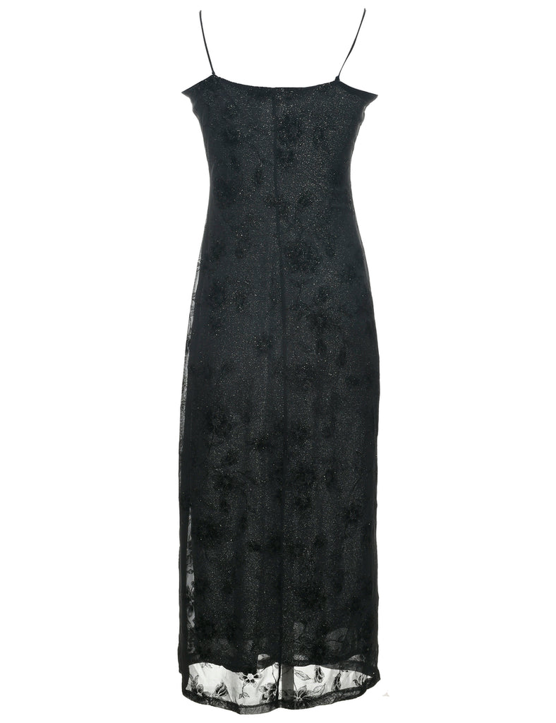 Lurex Thread Pattern Evening Dress - S