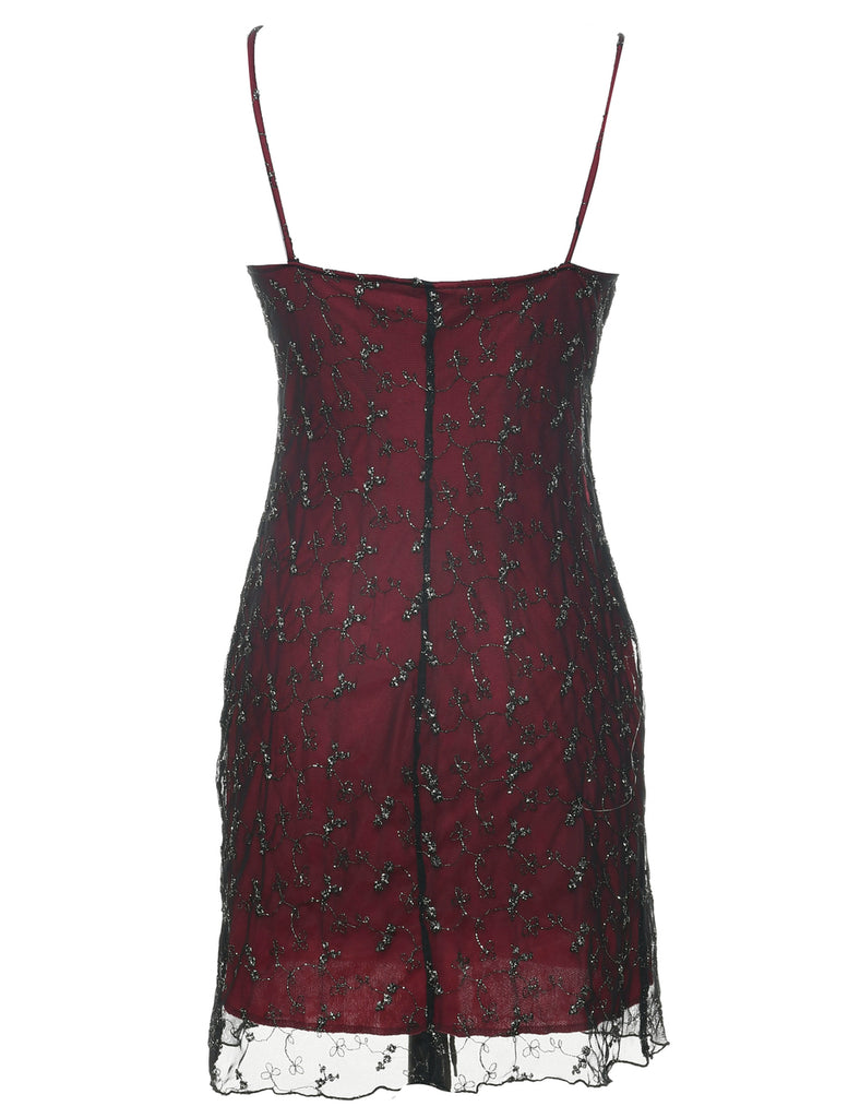 Lurex Thread Pattern Evening Dress - S