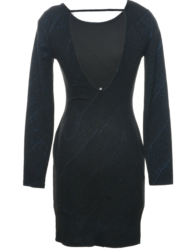 Lurex Thread Pattern Evening Dress - XS