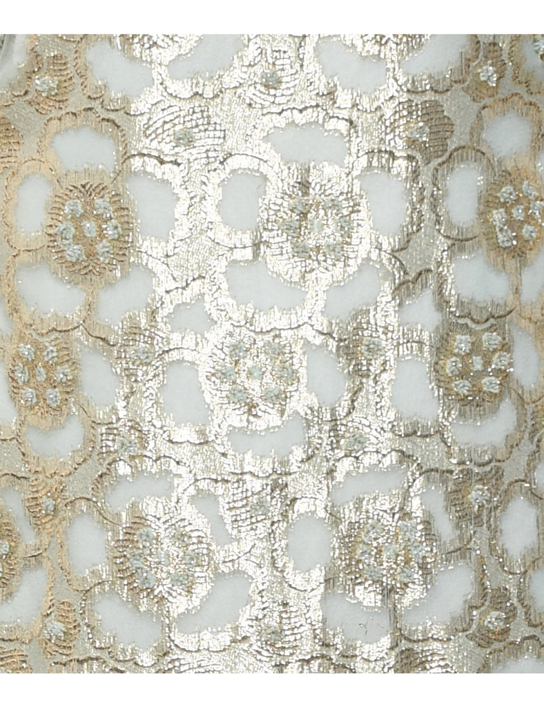 Lurex Thread Pattern Evening Dress - L