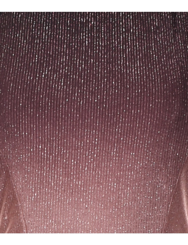 Lurex Thread Pattern Evening Dress - XS