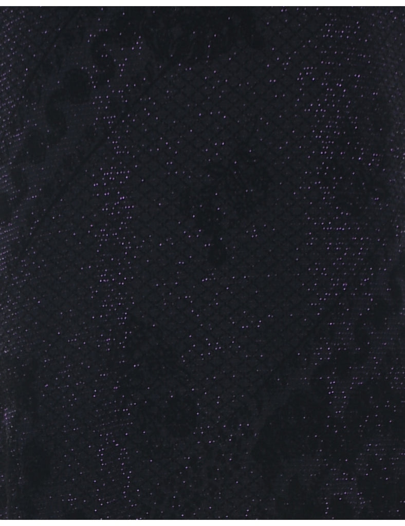 Lurex Thread Pattern Evening Dress - L
