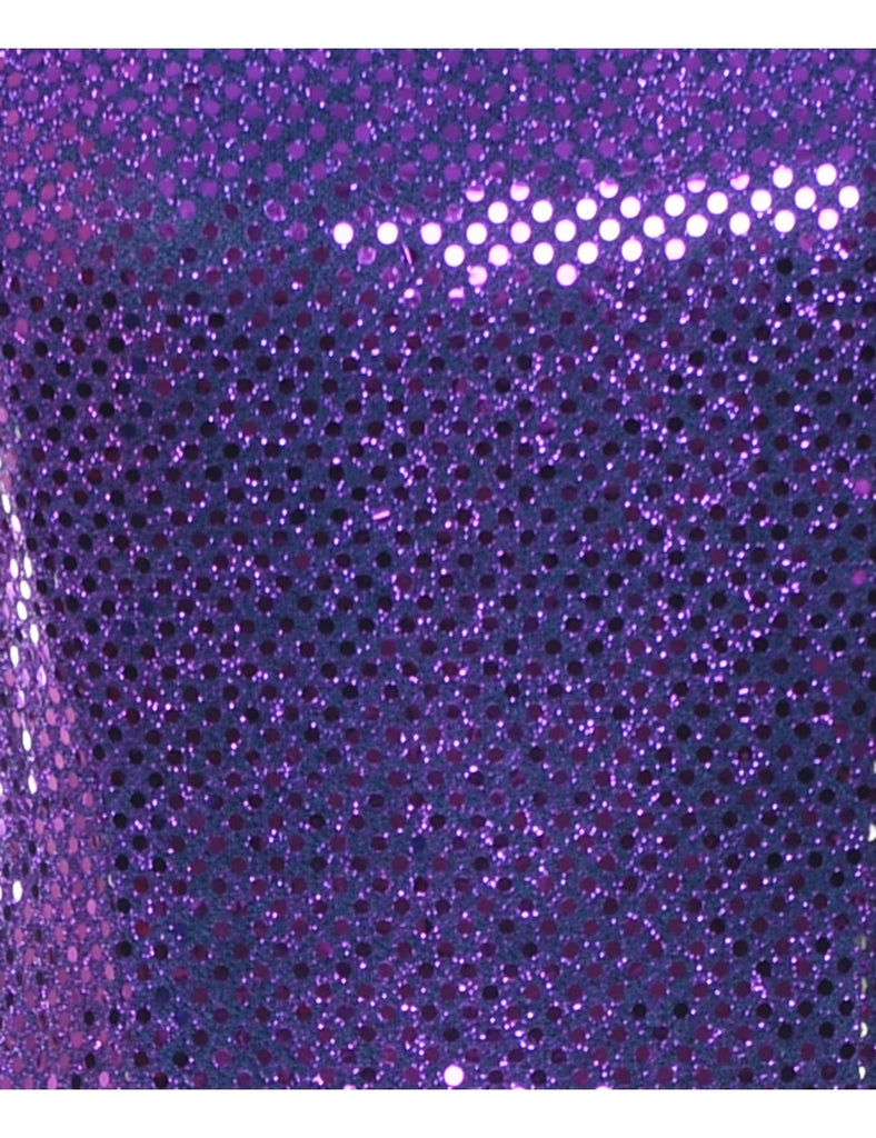 Lurex Thread Pattern Evening Dress - XS