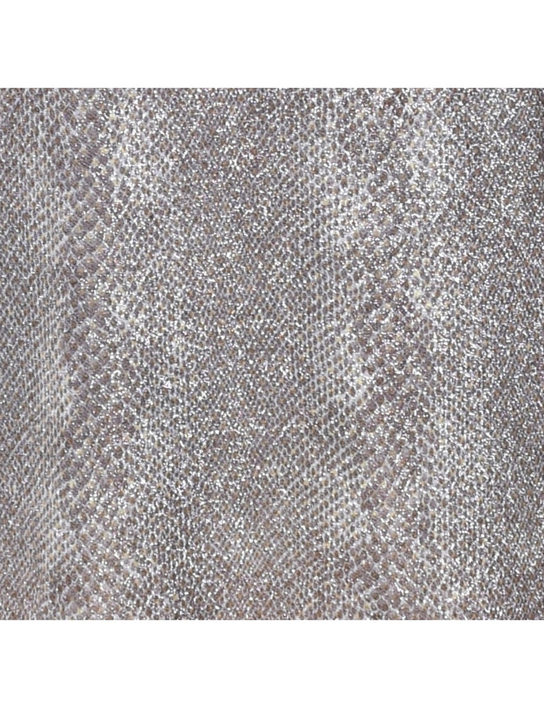 Lurex Thread Pattern Evening Dress - XS
