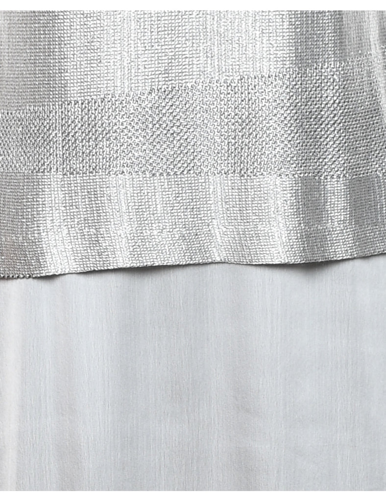 Lurex Thread Pattern Evening Dress - M