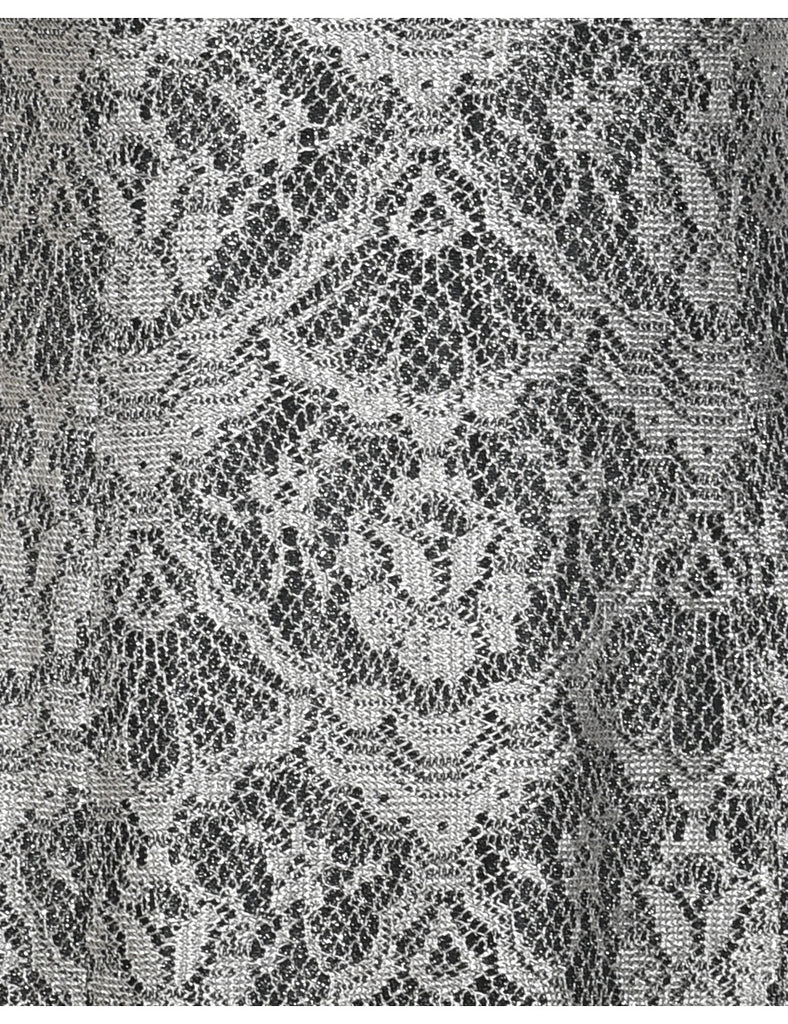 Lurex Thread Pattern Evening Dress - M