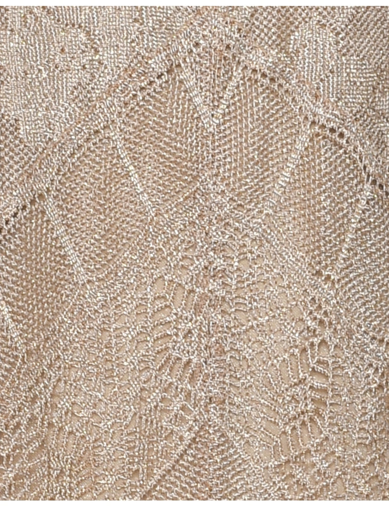 Lurex Thread Pattern Evening Dress - M