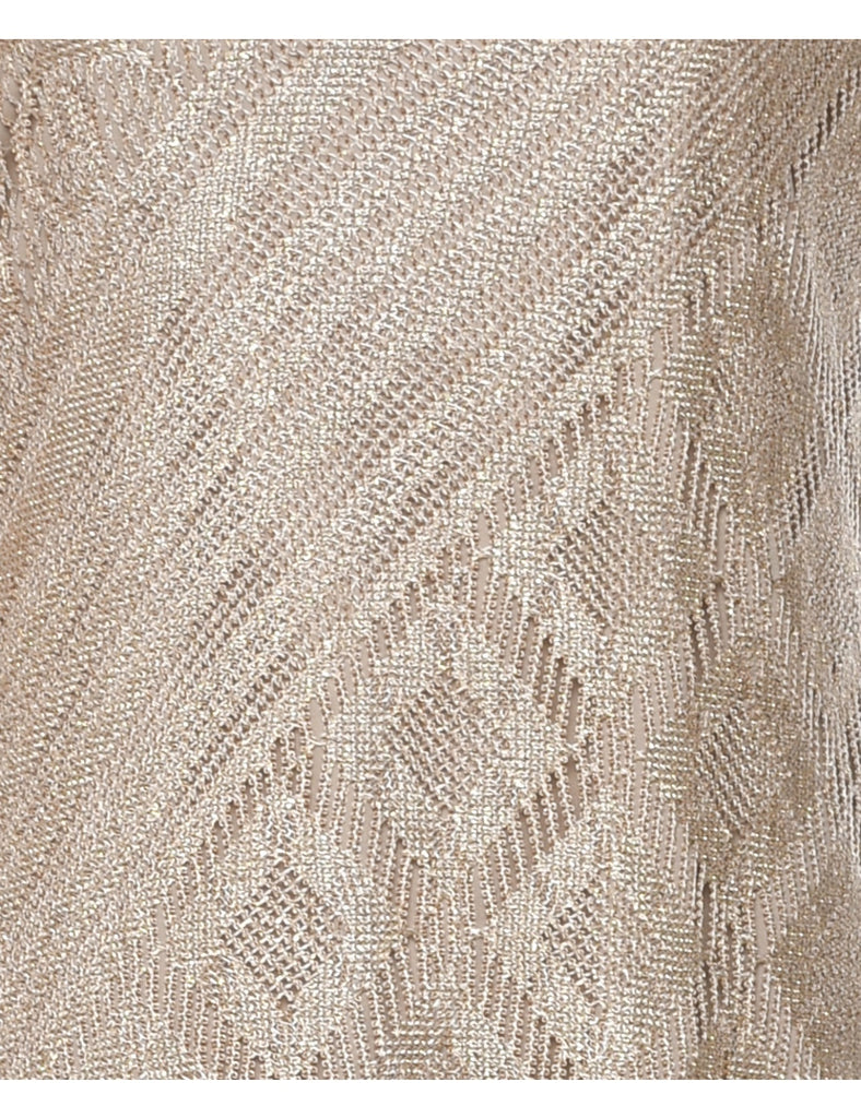 Lurex Thread Pattern Evening Dress - M