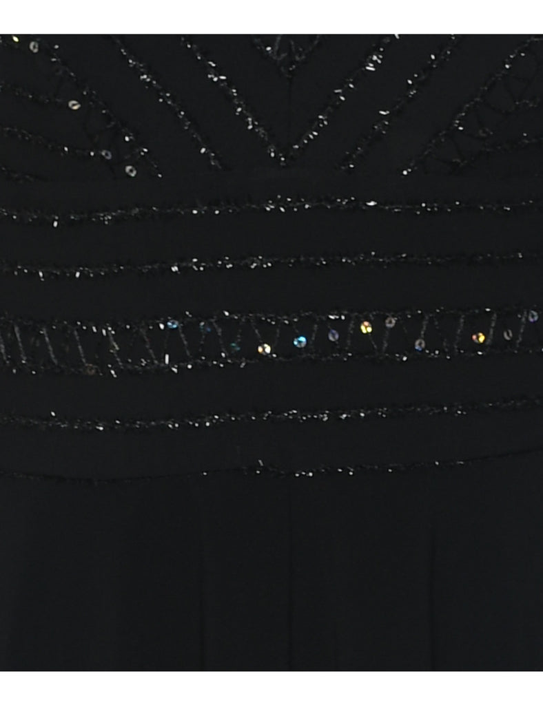 Lurex Thread Pattern Evening Dress - S