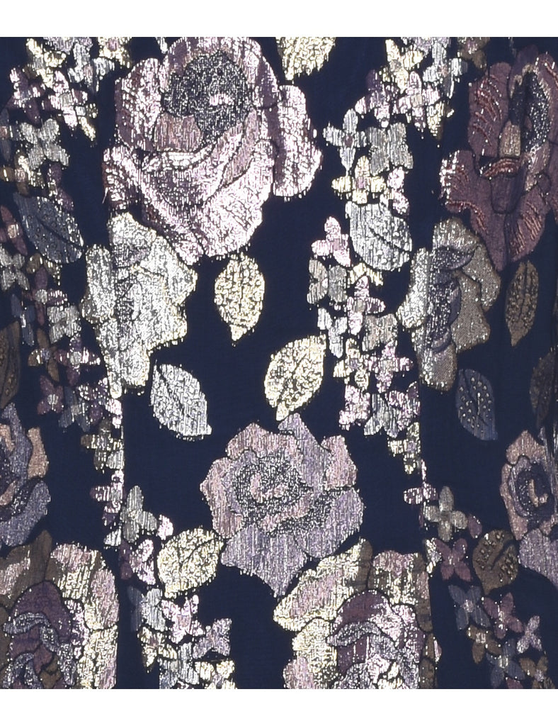 Lurex Thread Pattern Evening Dress - M