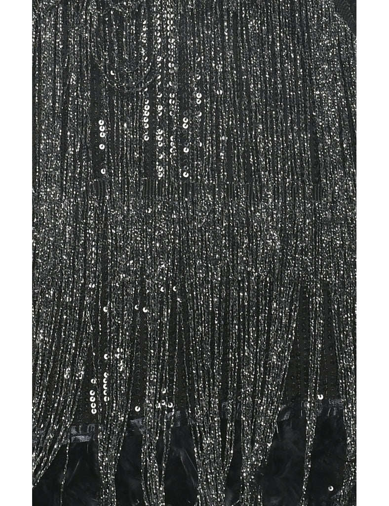 Lurex Thread Pattern Evening Dress - S