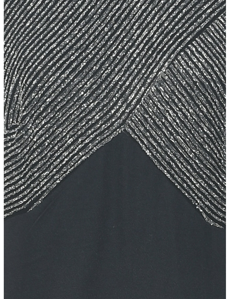 Lurex Thread Pattern Evening Dress - S