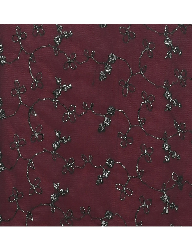 Lurex Thread Pattern Evening Dress - S