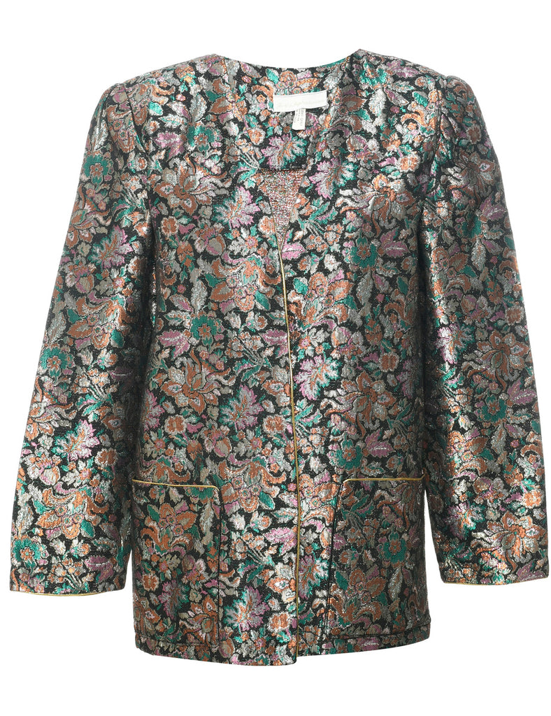 Lurex Thread Pattern Evening Jacket - M