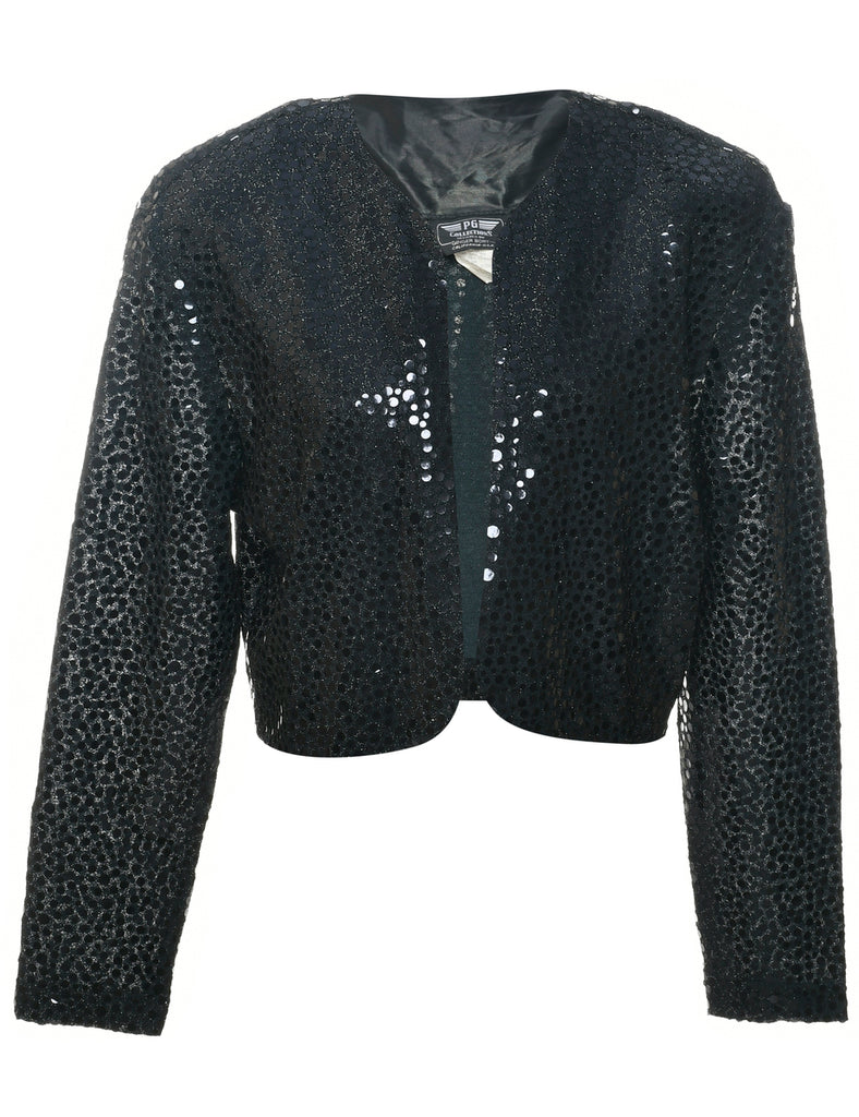 Lurex Thread Pattern Evening Jacket - L