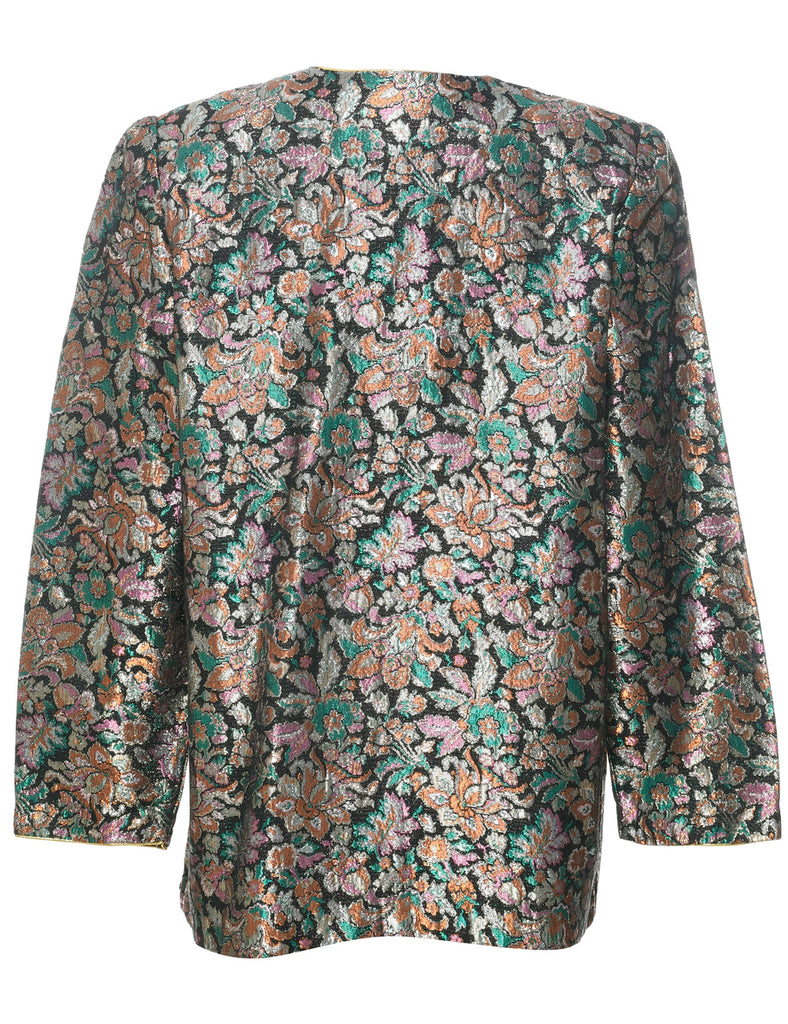 Lurex Thread Pattern Evening Jacket - M