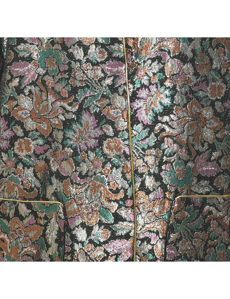 Lurex Thread Pattern Evening Jacket - M