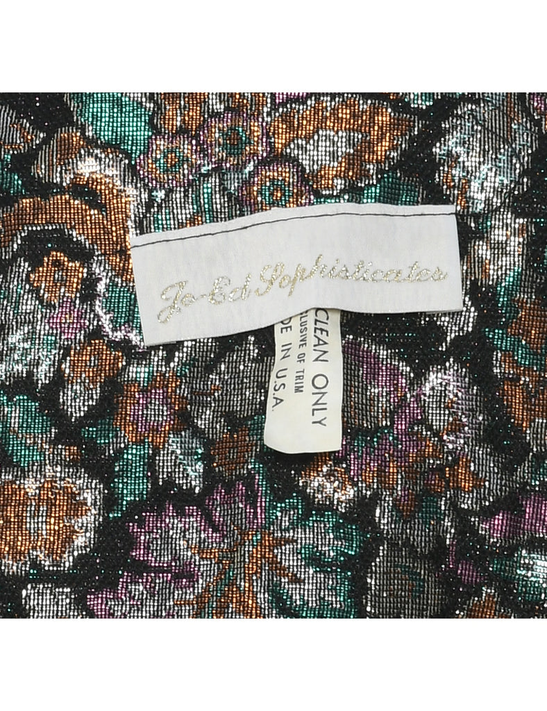 Lurex Thread Pattern Evening Jacket - M