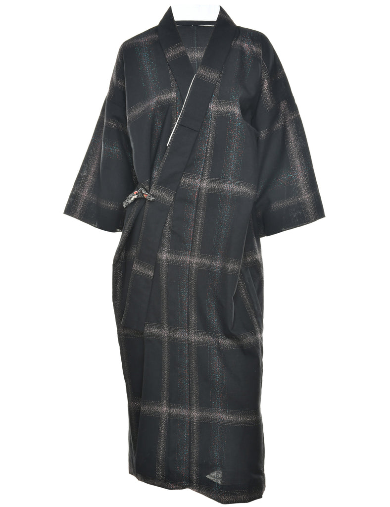 Lurex Thread Pattern Full Length Kimono - XXL