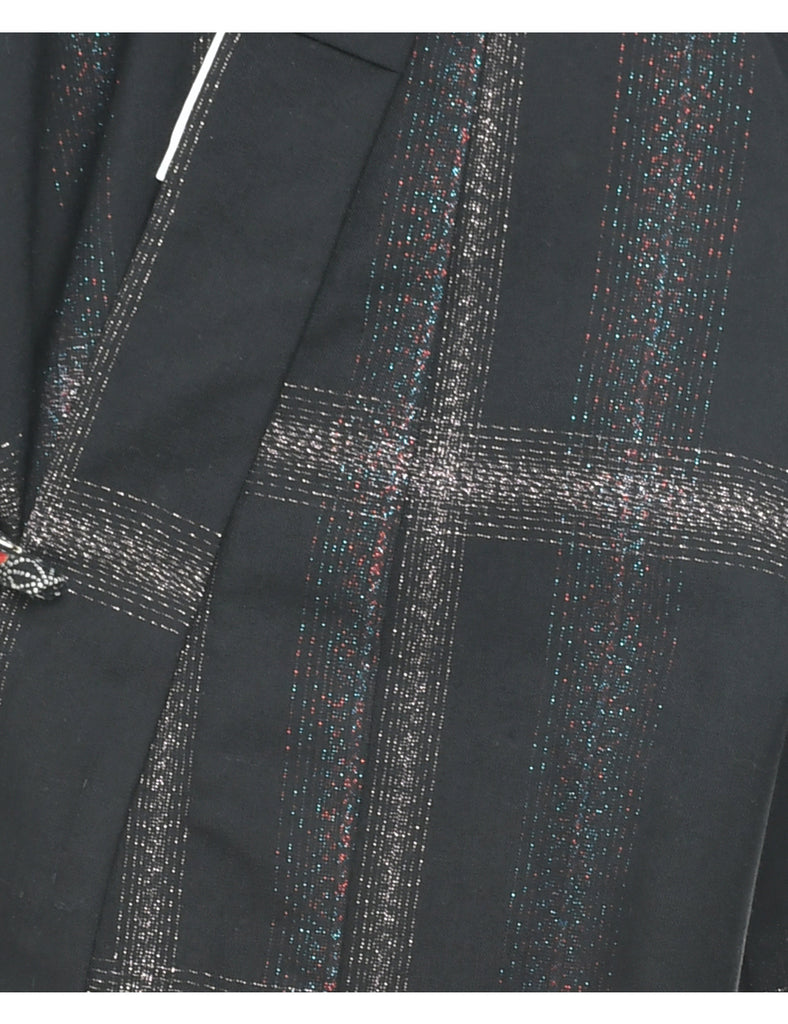 Lurex Thread Pattern Full Length Kimono - XXL