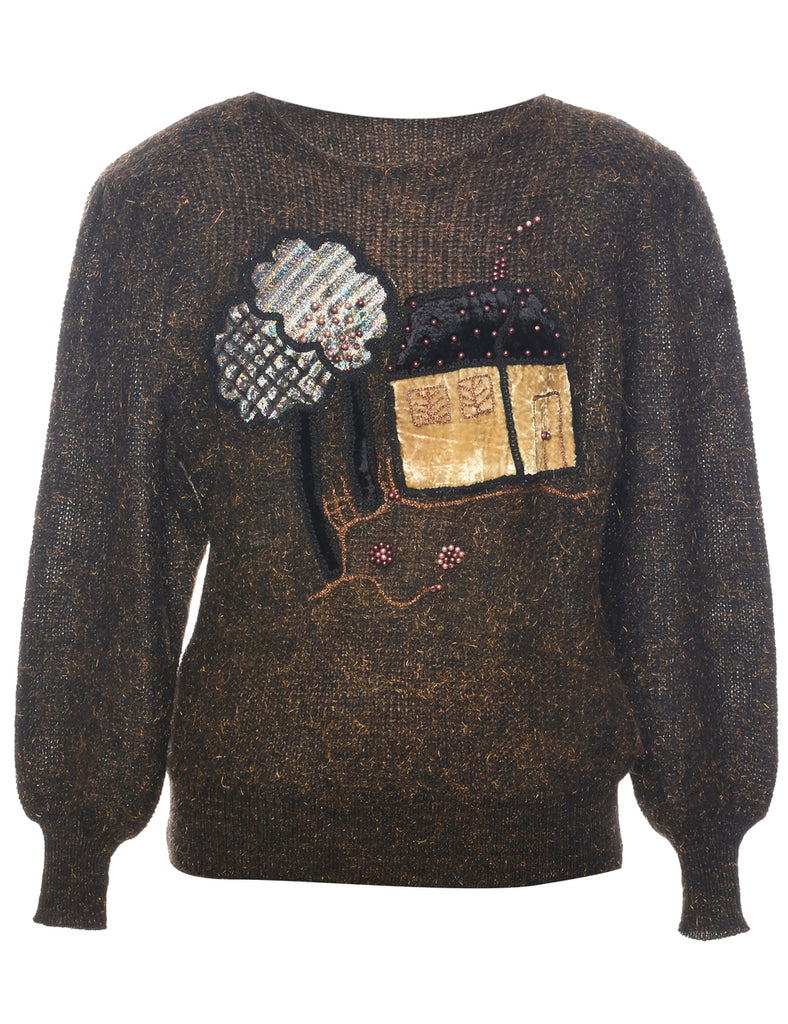 Lurex Thread Pattern Jumper - L