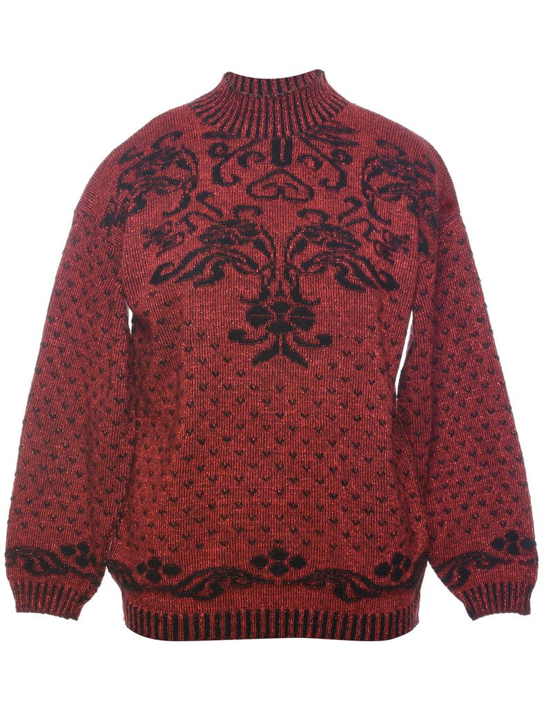 Lurex Thread Pattern Jumper - L